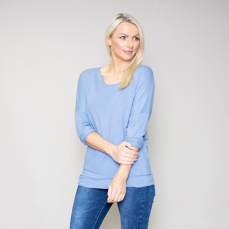 Lori V Neck Jumper (Blue)