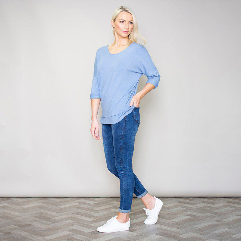 Lori V Neck Jumper (Blue)