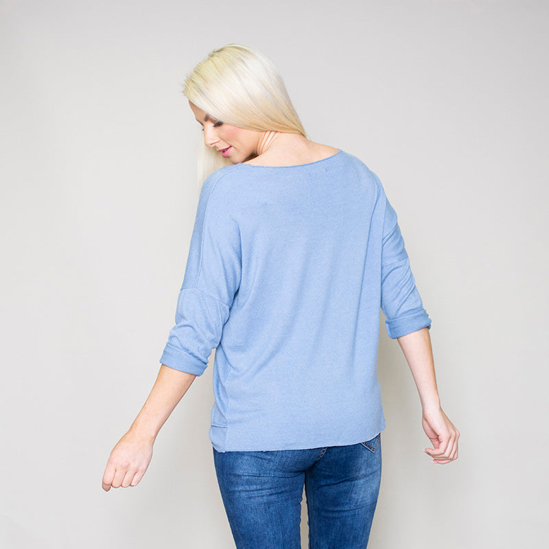 Lori V Neck Jumper (Blue)