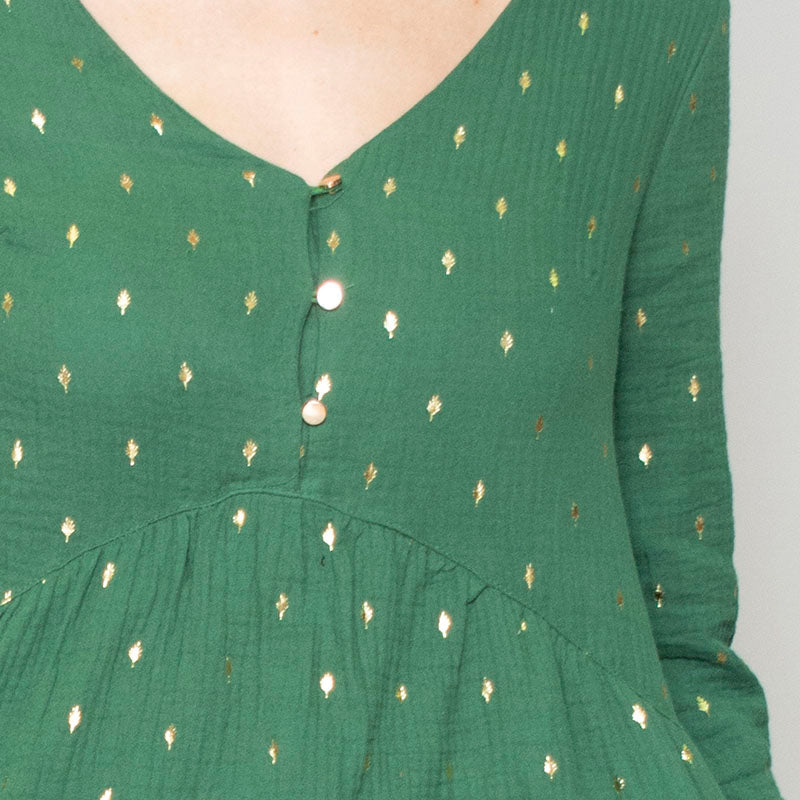 Pia Peplum Top (Green)