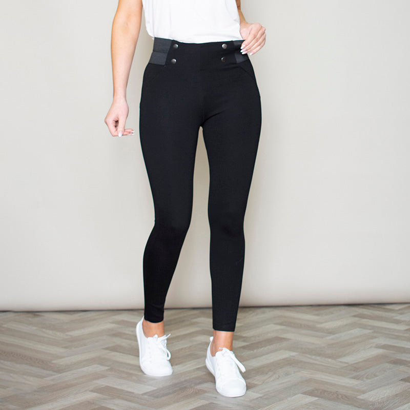 Geri Button Trousers (Black)