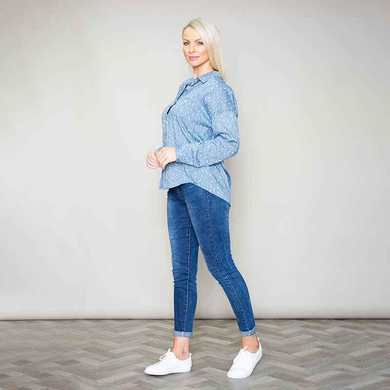 Penny Floral Shirt (Blue)