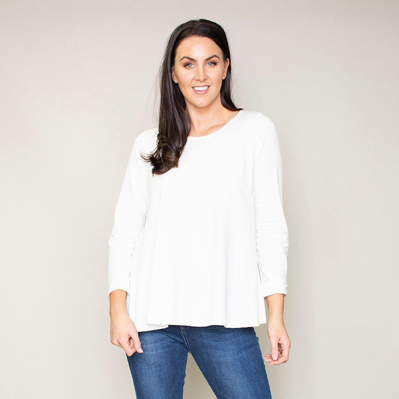Sonia Swing Round Neck Top (Vanilla)