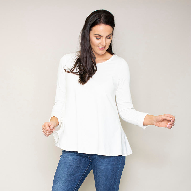 Sonia Swing Round Neck Top (Vanilla)