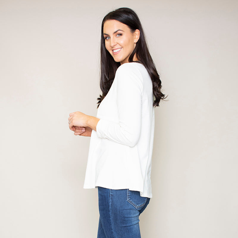 Sonia Swing Round Neck Top (Vanilla)