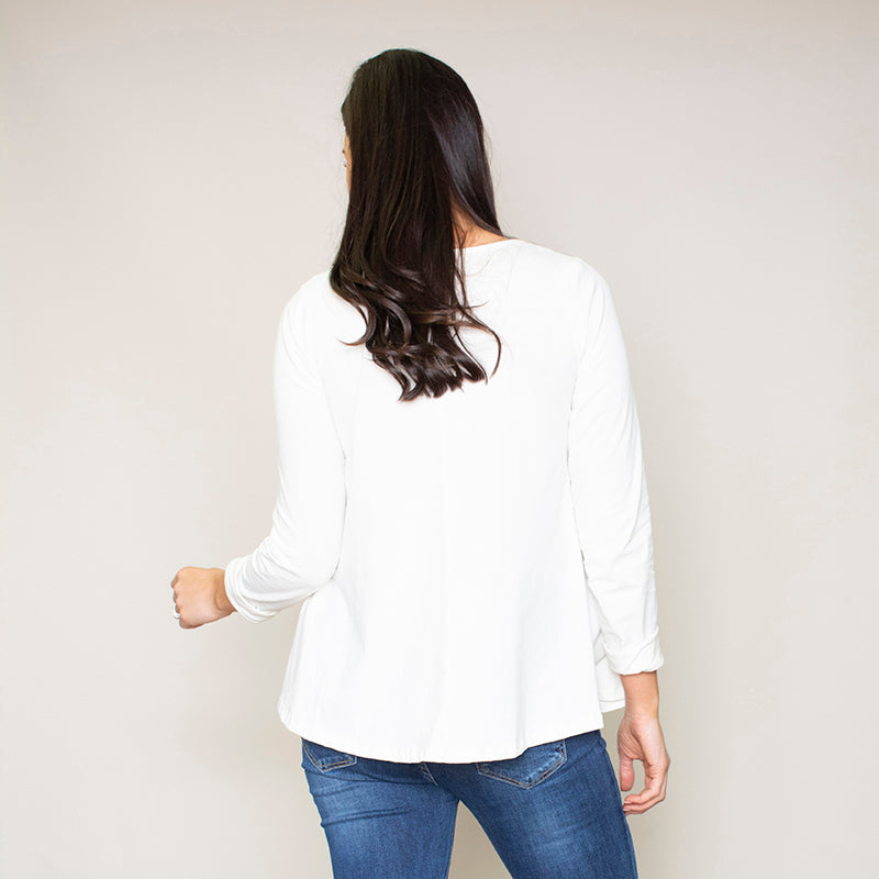 Sonia Swing Round Neck Top (Vanilla)