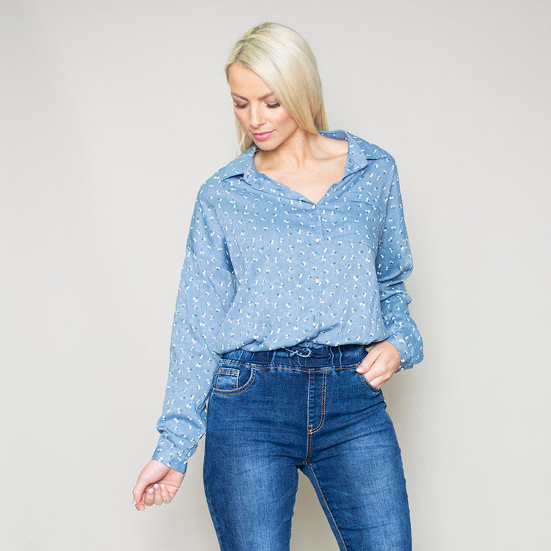 Penny Floral Shirt (Blue)