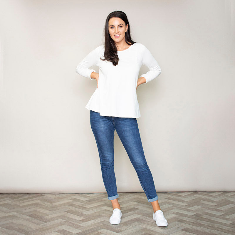 Sonia Swing Round Neck Top (Vanilla)
