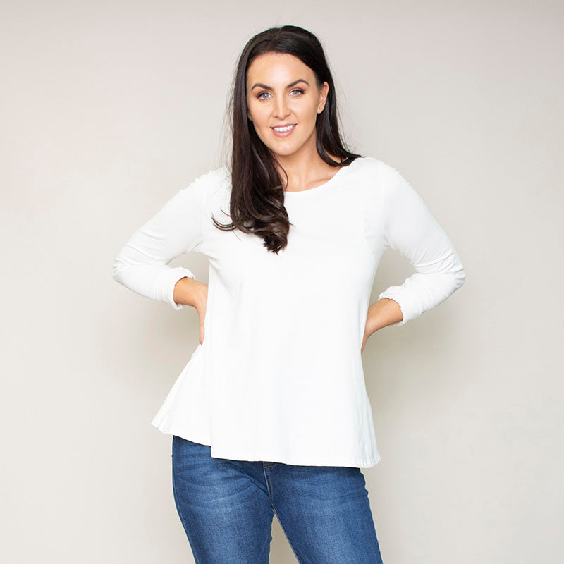 Sonia Swing Round Neck Top (Vanilla)