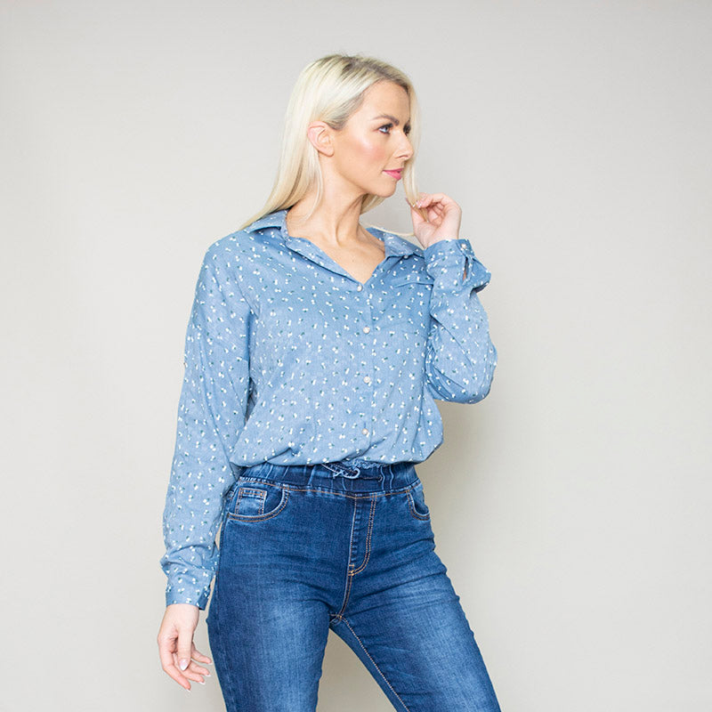 Penny Floral Shirt (Blue)