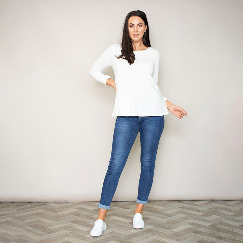 Sonia Swing Round Neck Top (Vanilla)