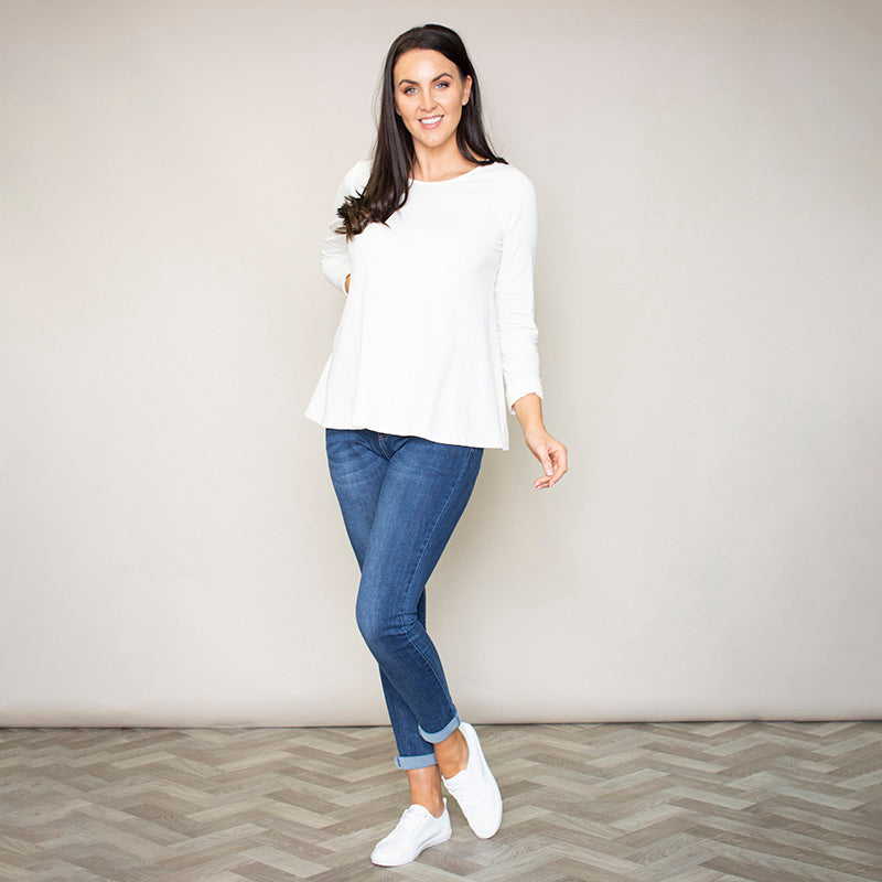 Sonia Swing Round Neck Top (Vanilla)