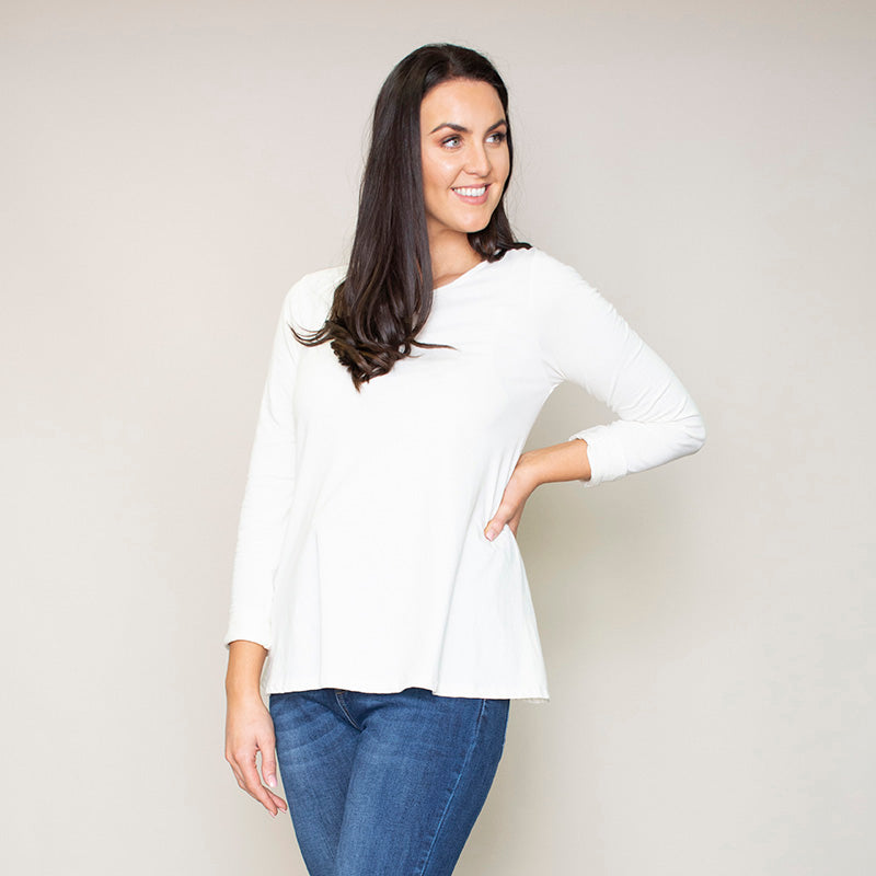 Sonia Swing Round Neck Top (Vanilla)