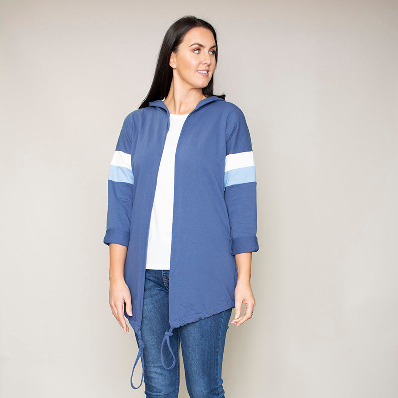 Rosie Stripe Hoody (Bluebell)
