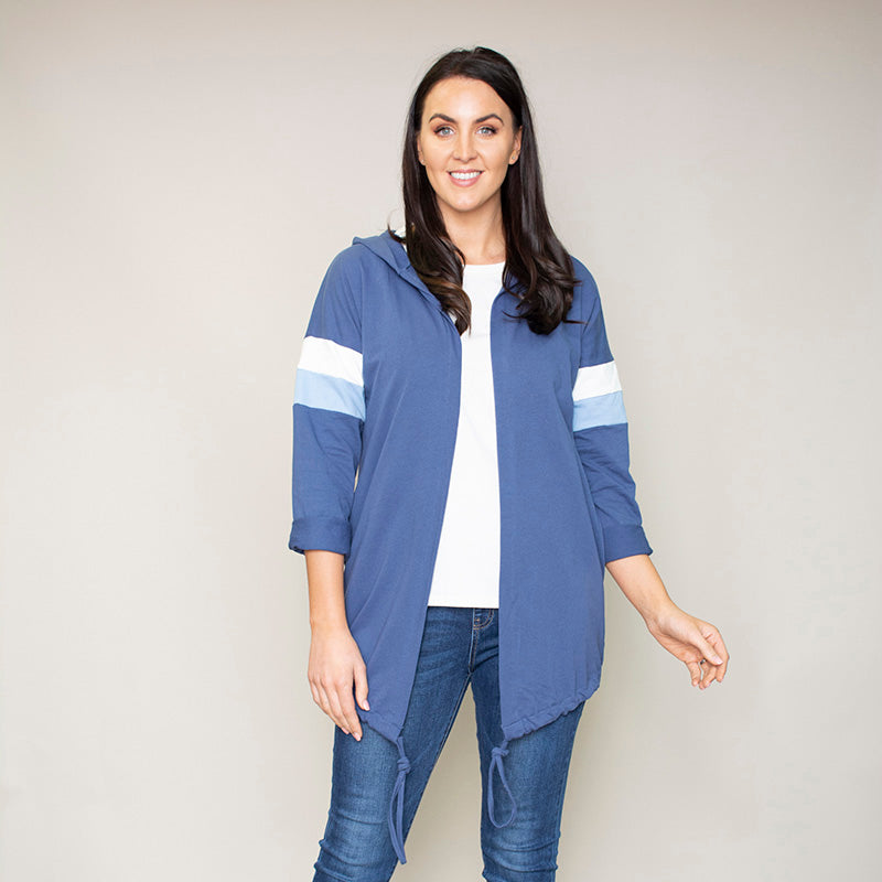 Rosie Stripe Hoody (Bluebell)