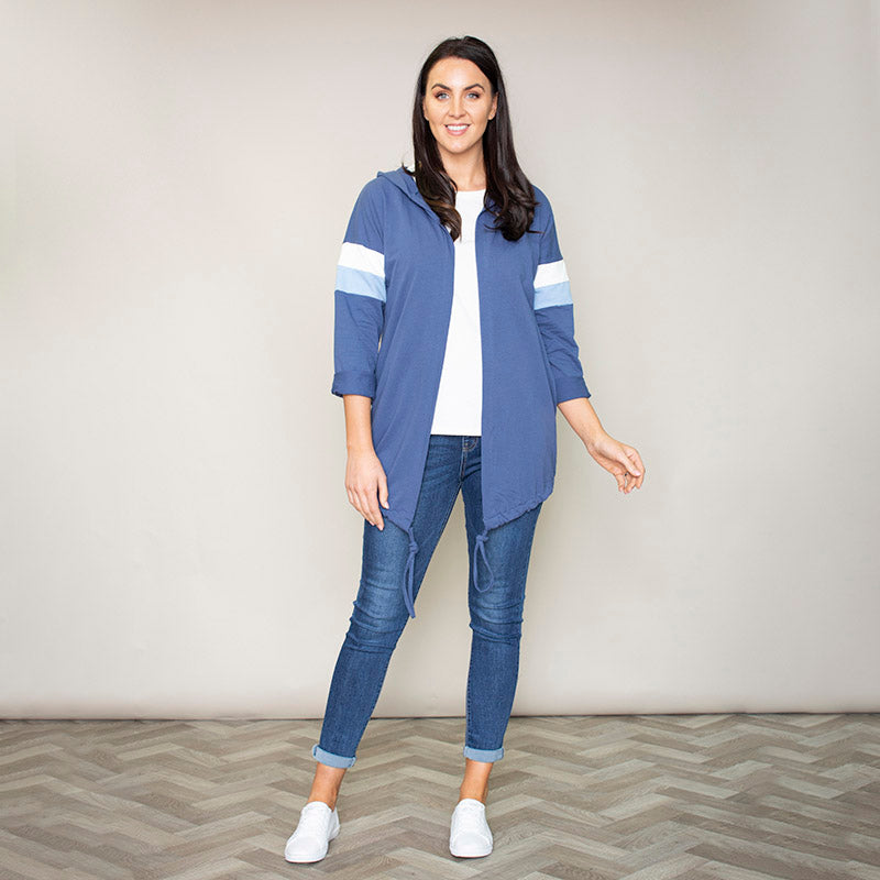 Rosie Stripe Hoody (Bluebell)