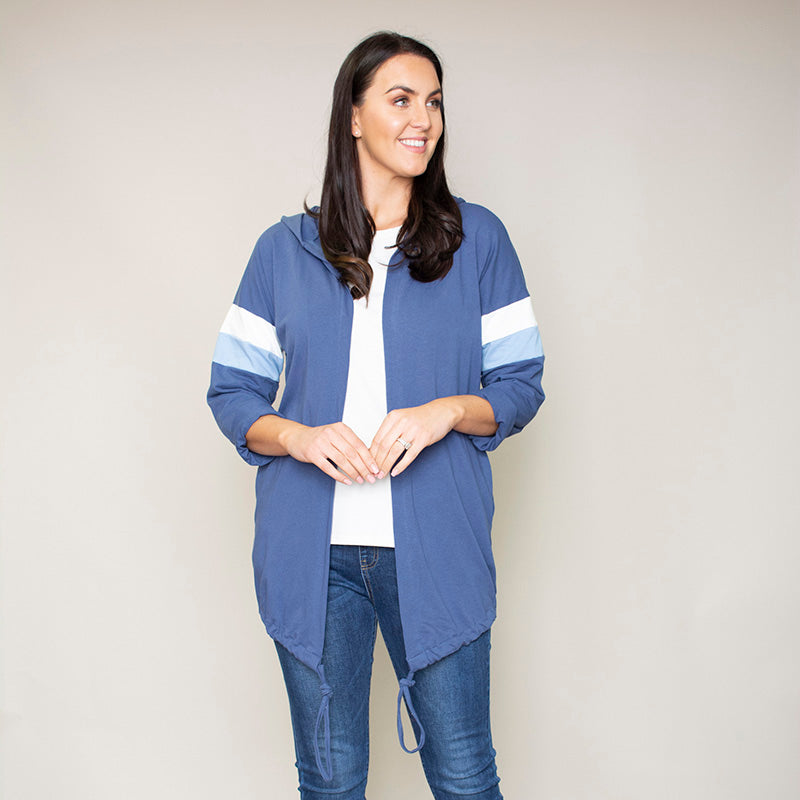 Rosie Stripe Hoody (Bluebell)