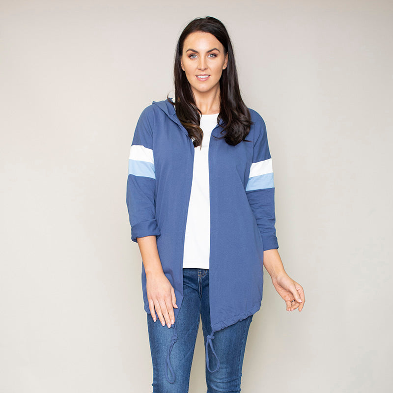 Rosie Stripe Hoody (Bluebell)