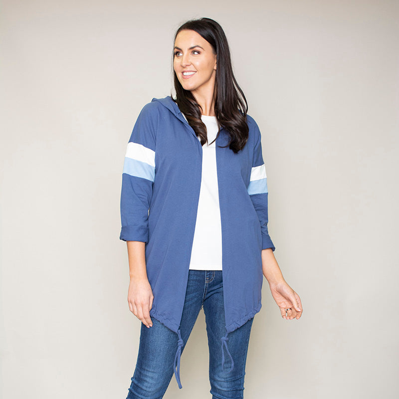Rosie Stripe Hoody (Bluebell)