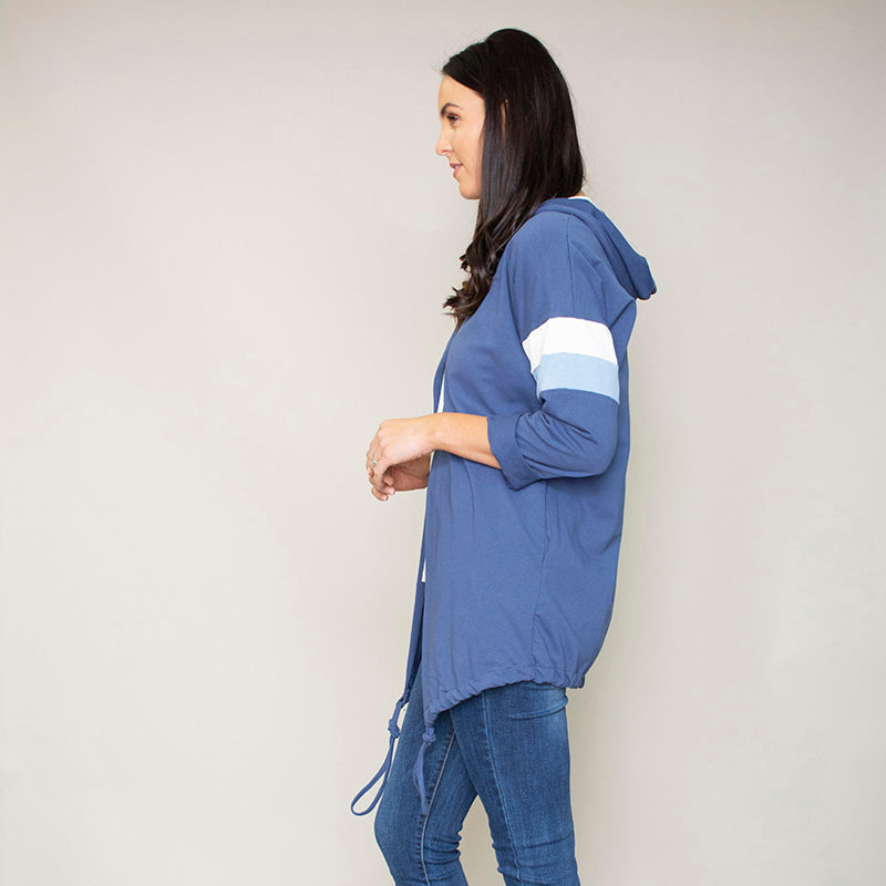 Rosie Stripe Hoody (Bluebell)