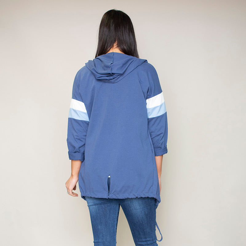 Rosie Stripe Hoody (Bluebell)
