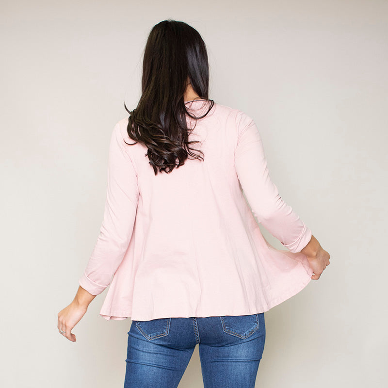 Sofia Swing V-Neck Top (Blush)