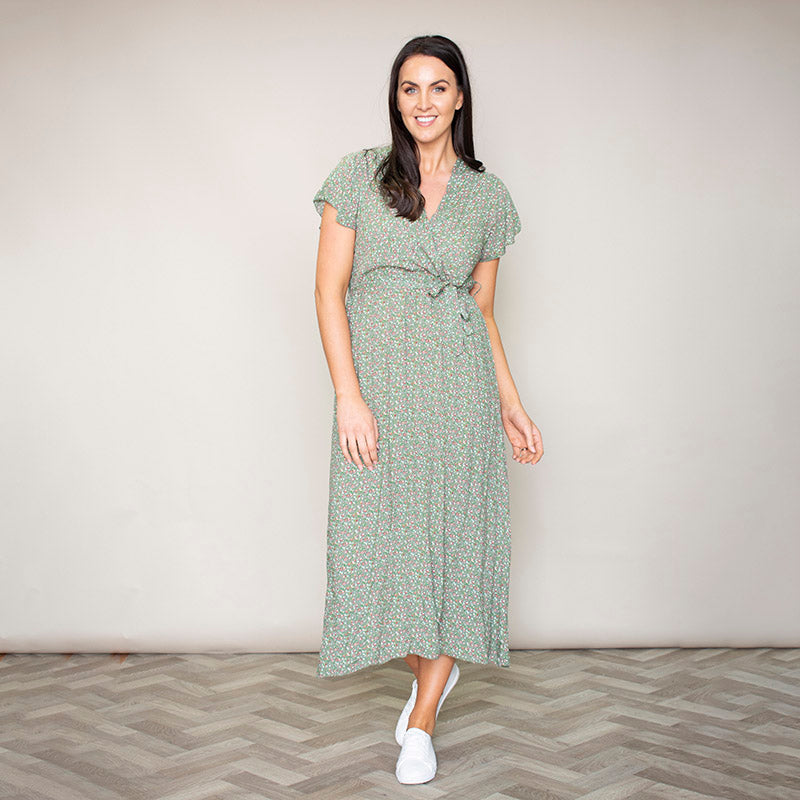 Carmen Floral Midi Dress (Sage)