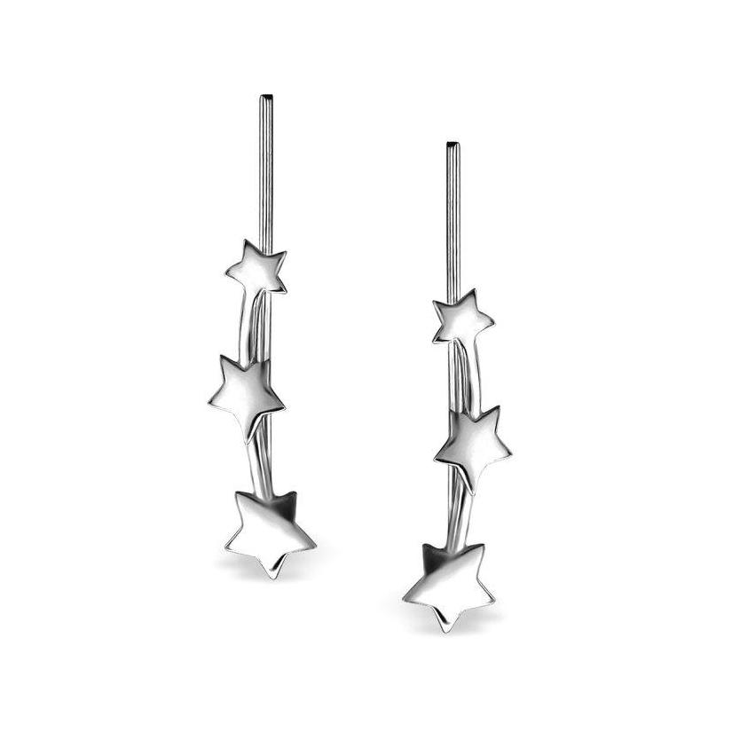 Shooting Star Ear Climber Silver