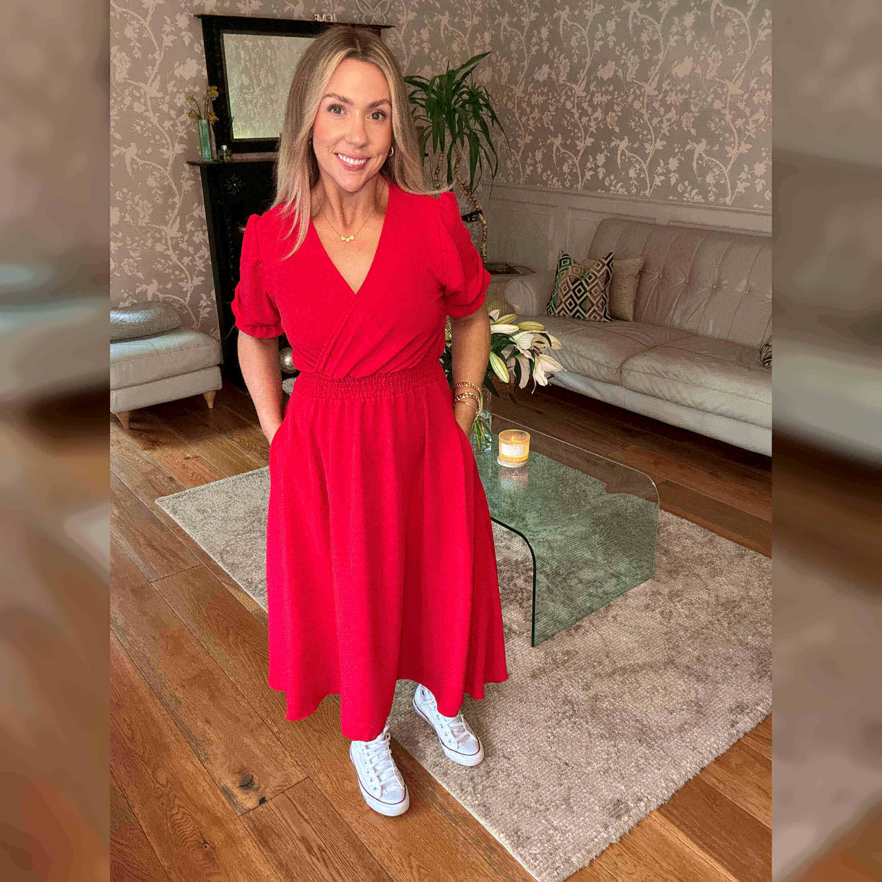 Belle Dress (Red) - The Casual Company