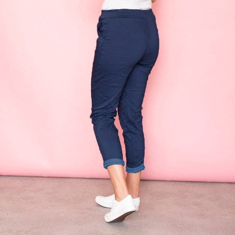 Billie Crinkle Jogger (Dark Blue) - The Casual Company