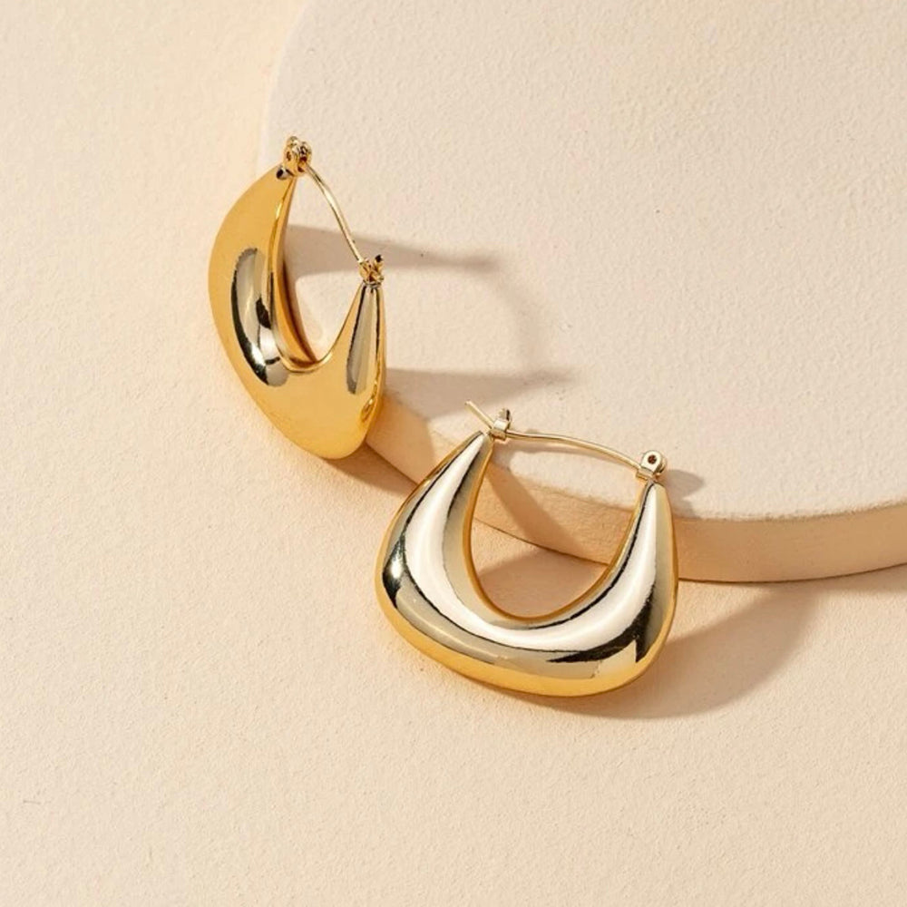 Metal Hoop Earrings (Gold)