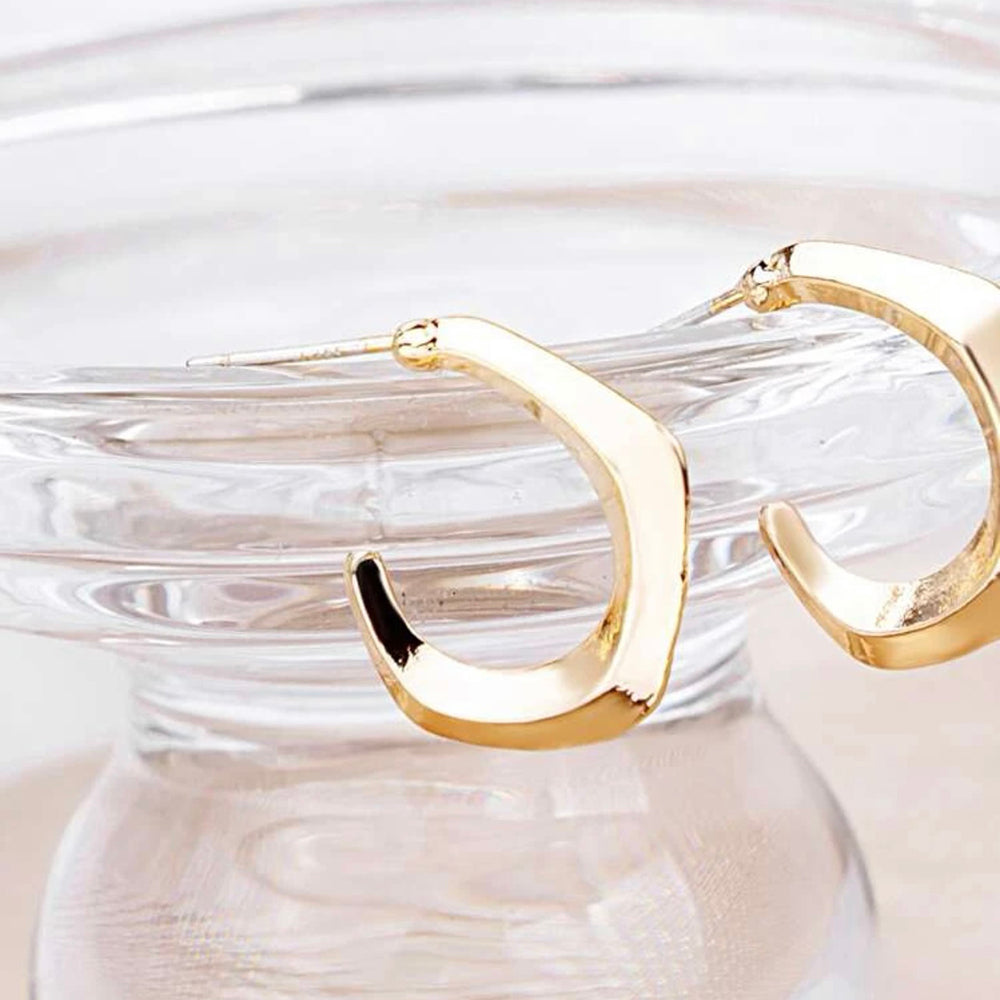 Cuff Hoop Earrings (Gold)