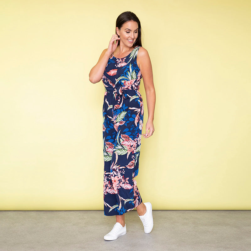 Maya Floral Jumpsuit (Navy)