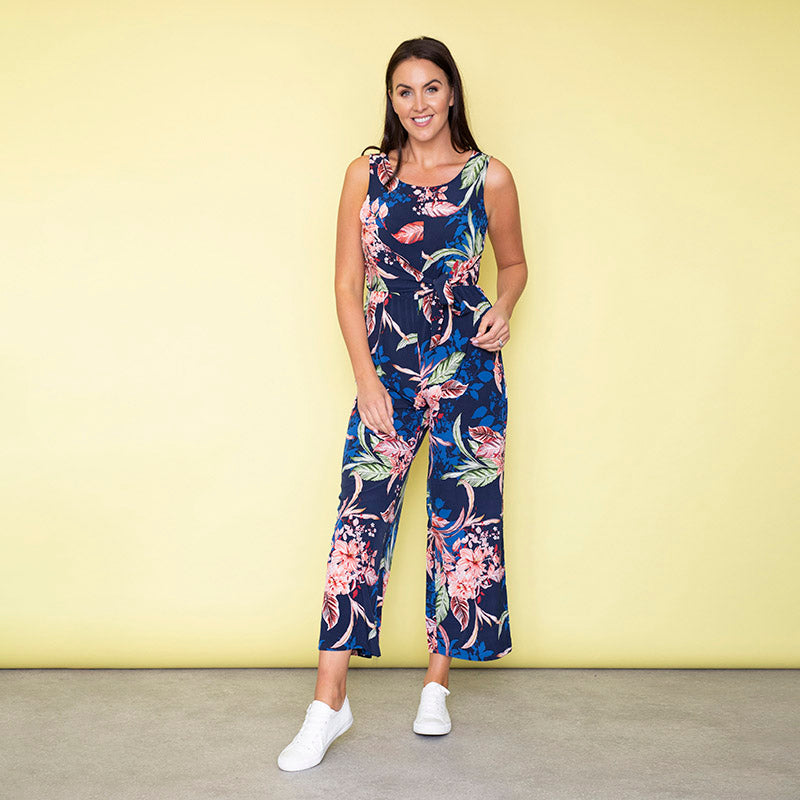 Maya Floral Jumpsuit (Navy)