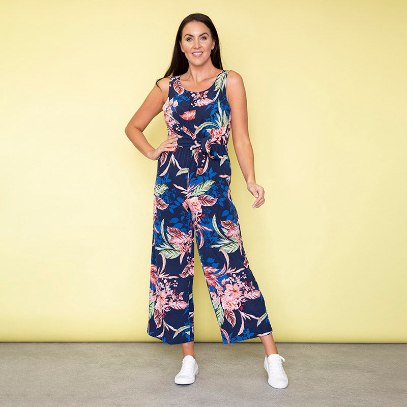 Maya Floral Jumpsuit (Navy)