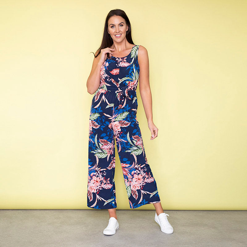 Maya Floral Jumpsuit (Navy)