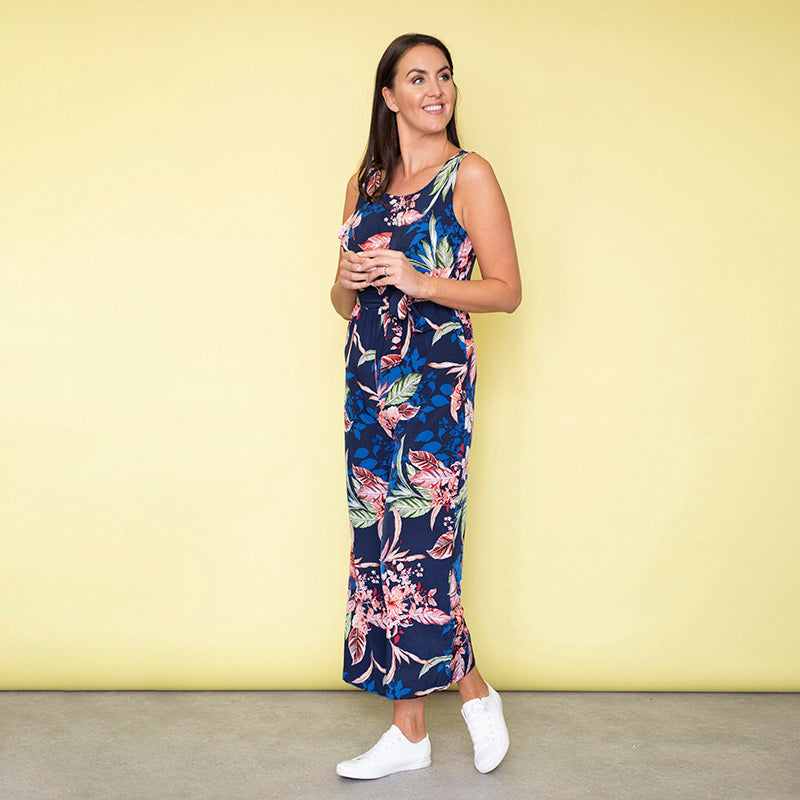 Maya Floral Jumpsuit (Navy)