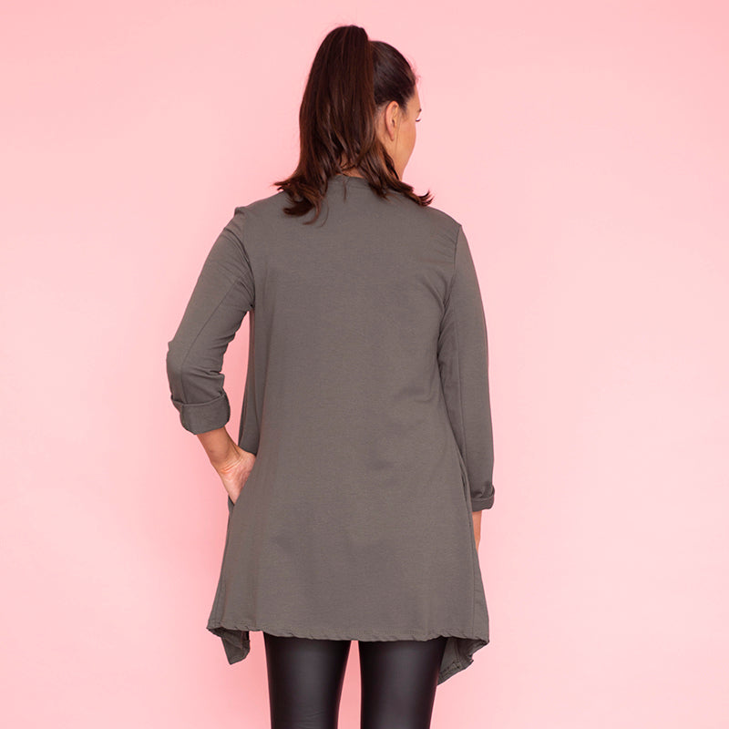 Amy Stretch Blazer (Khaki) - The Casual Company