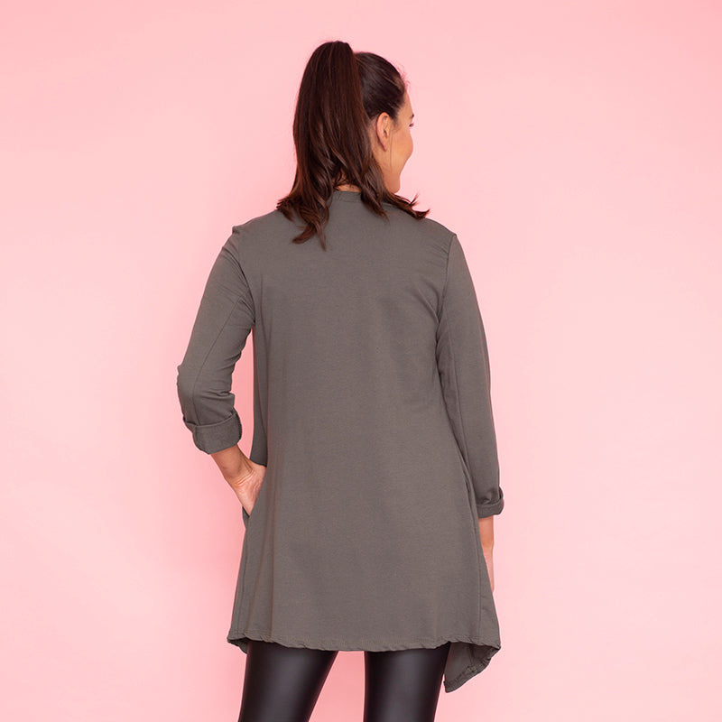Amy Stretch Blazer (Khaki) - The Casual Company