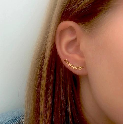 Leaf Vine Ear Climber Earing Gold