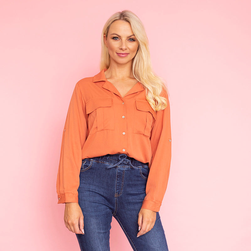 Elenor Pocket Shirt (Amber)