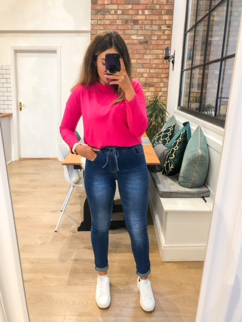 Riley Crew Neck Top (Pink)