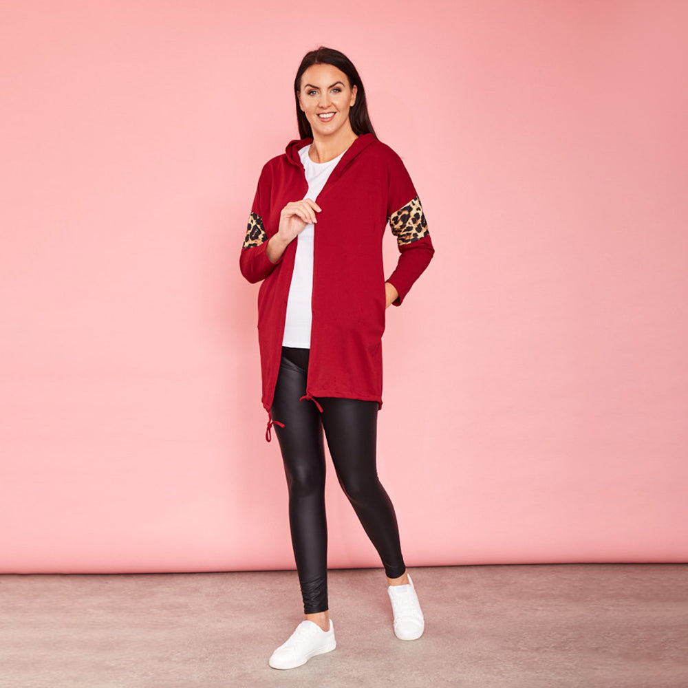 Rosie Leopard Hoody (Cherry)