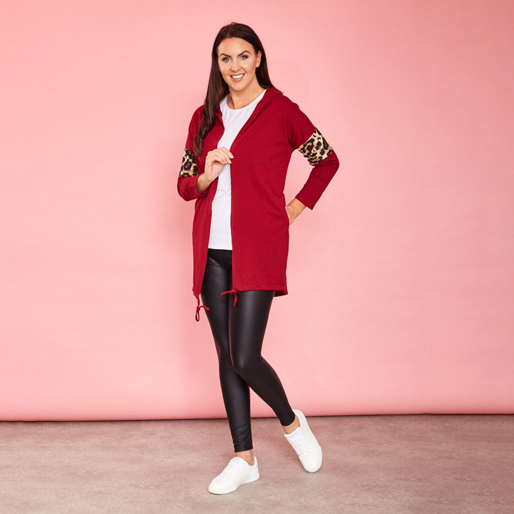 Rosie Leopard Hoody (Cherry)