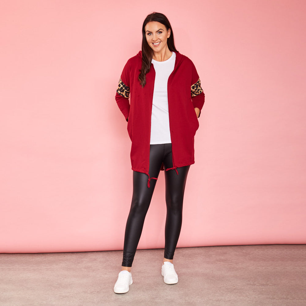 Rosie Leopard Hoody (Cherry)