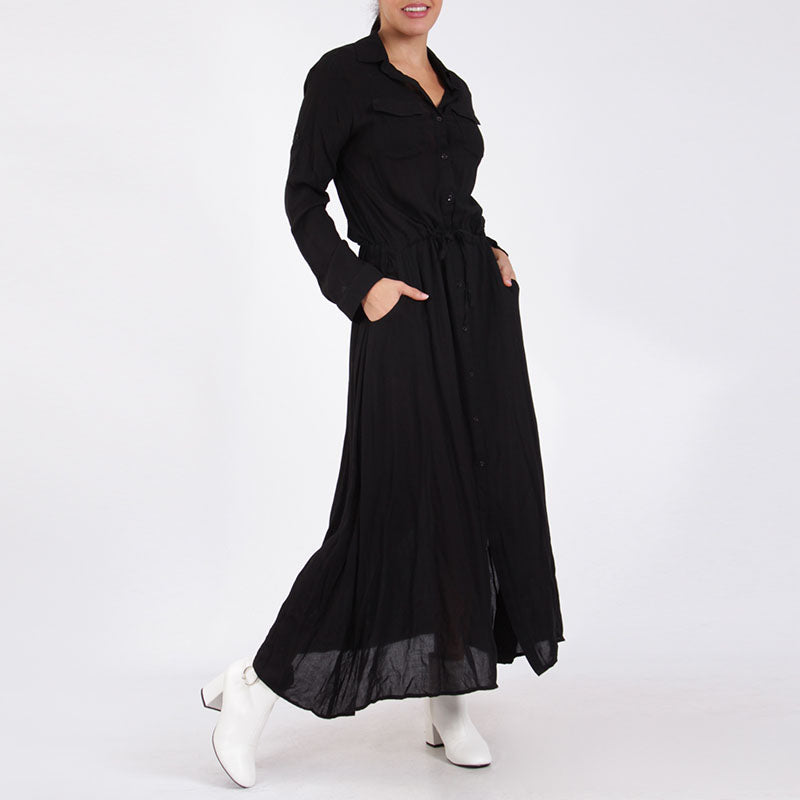 Shirt Maxi Dress Black