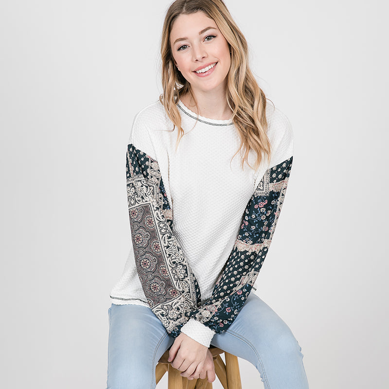 Marley Paisley Sleeve Hunter Green