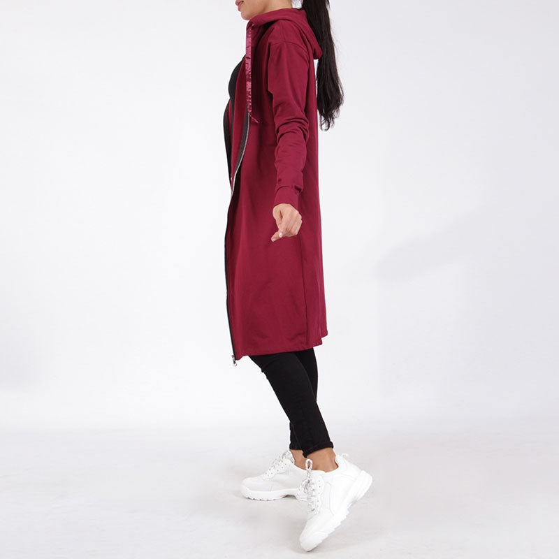 Casual Hoodie Jacket Berry