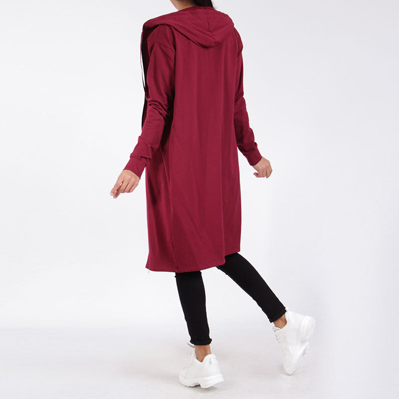 Casual Hoodie Jacket Berry