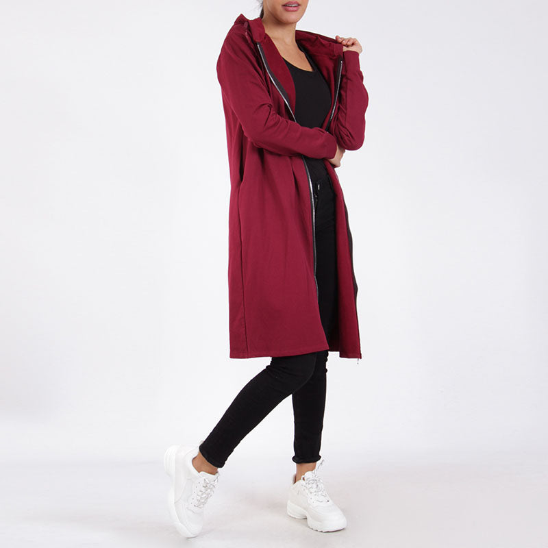 Casual Hoodie Jacket Berry